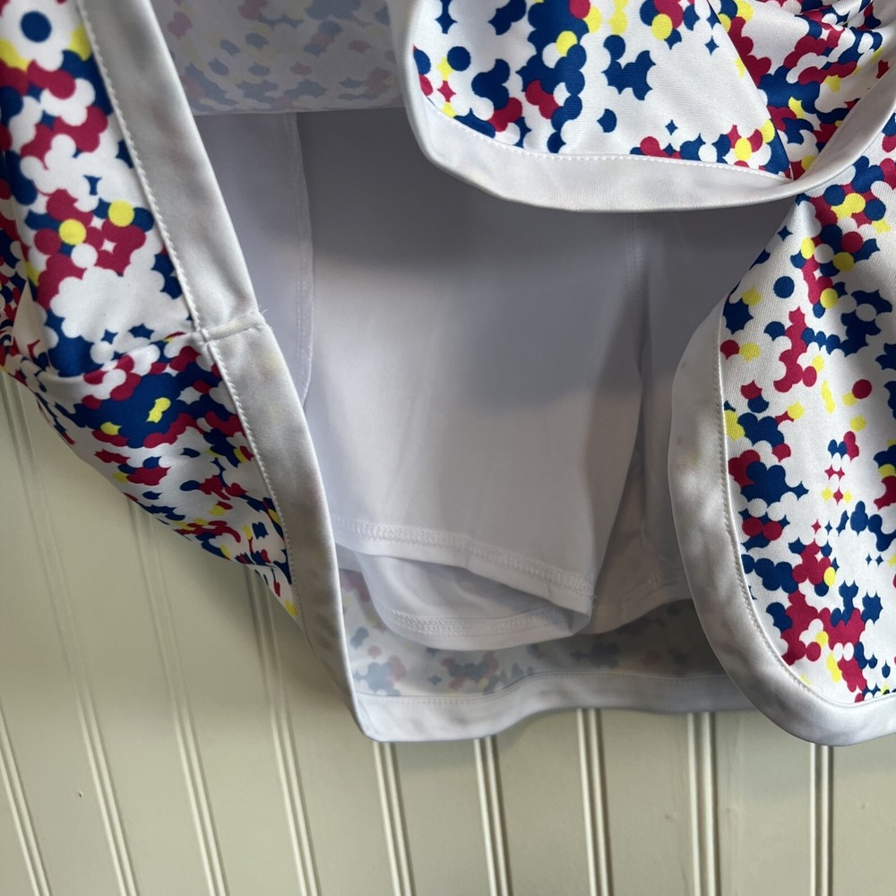 Athletic Golf Tennis Skort Geometric Dot Print Multi Color White Large‎ - Picture 3 of 11